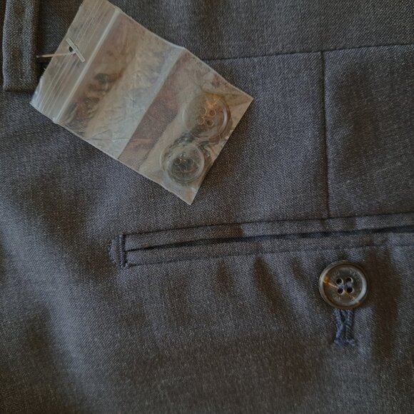 VALENTINO Luxury Men’s Gray Wool Pants Flat Front Dress Trousers IT 56R /40 US - Picture 15 of 15